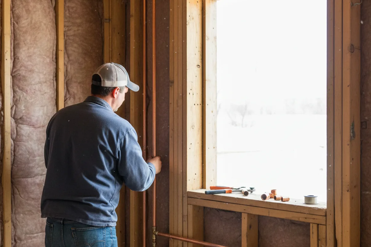 Licensed plumber running new copper supply lines in a Signal Hill home
