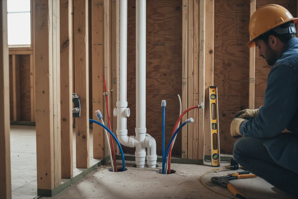 Drain and supply rough-in during Leak Detection in Signal Hill